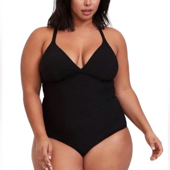 torrid Other - Torrid Wireless Shadow Stripe One Piece Swimsuit 4X NWOT